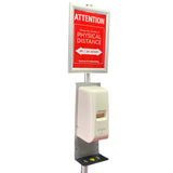 Heavy hand sanitizer aluminum stand with aluminum SNAP Sign Frame